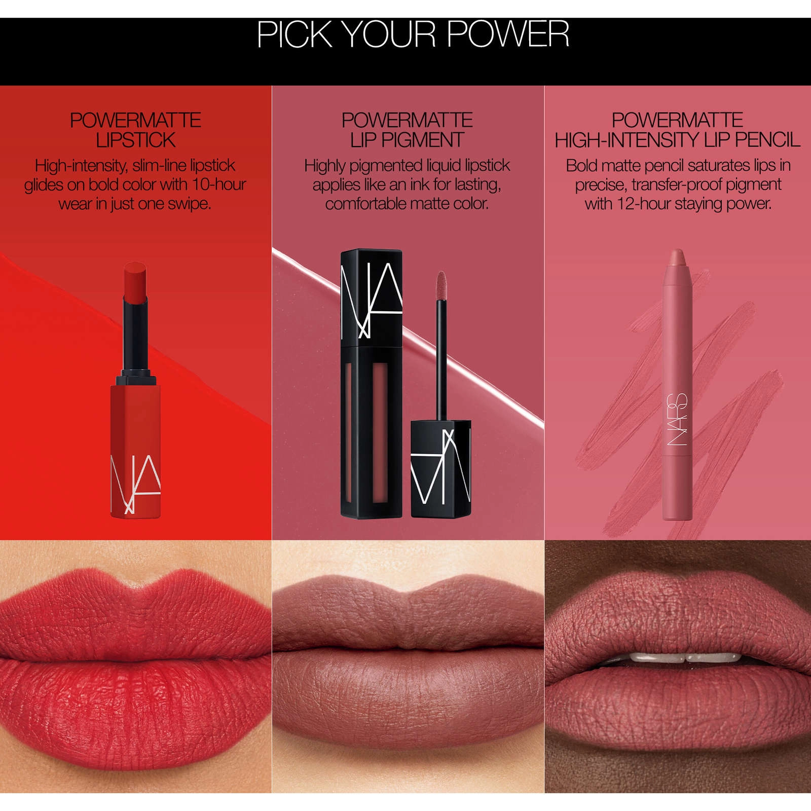 Bold Matte Lip Pencil - Nars Powermatte in Bohemian Rhapsody, 12-Hour Wear, Vegan Formula - Image 5