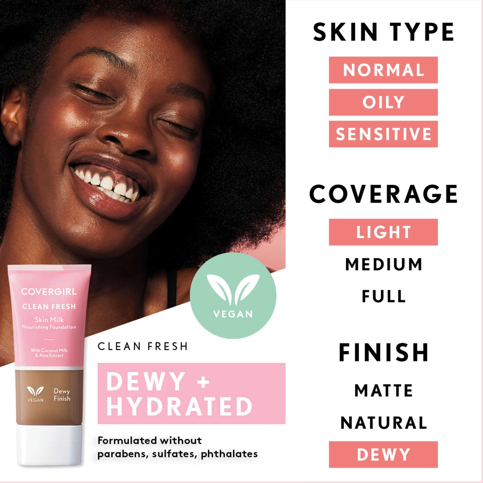 COVERGIRL Clean Fresh Skin Tint Foundation Light/Medium - 100% Vegan, Talc-Free, Cruelty-Free - Image 5