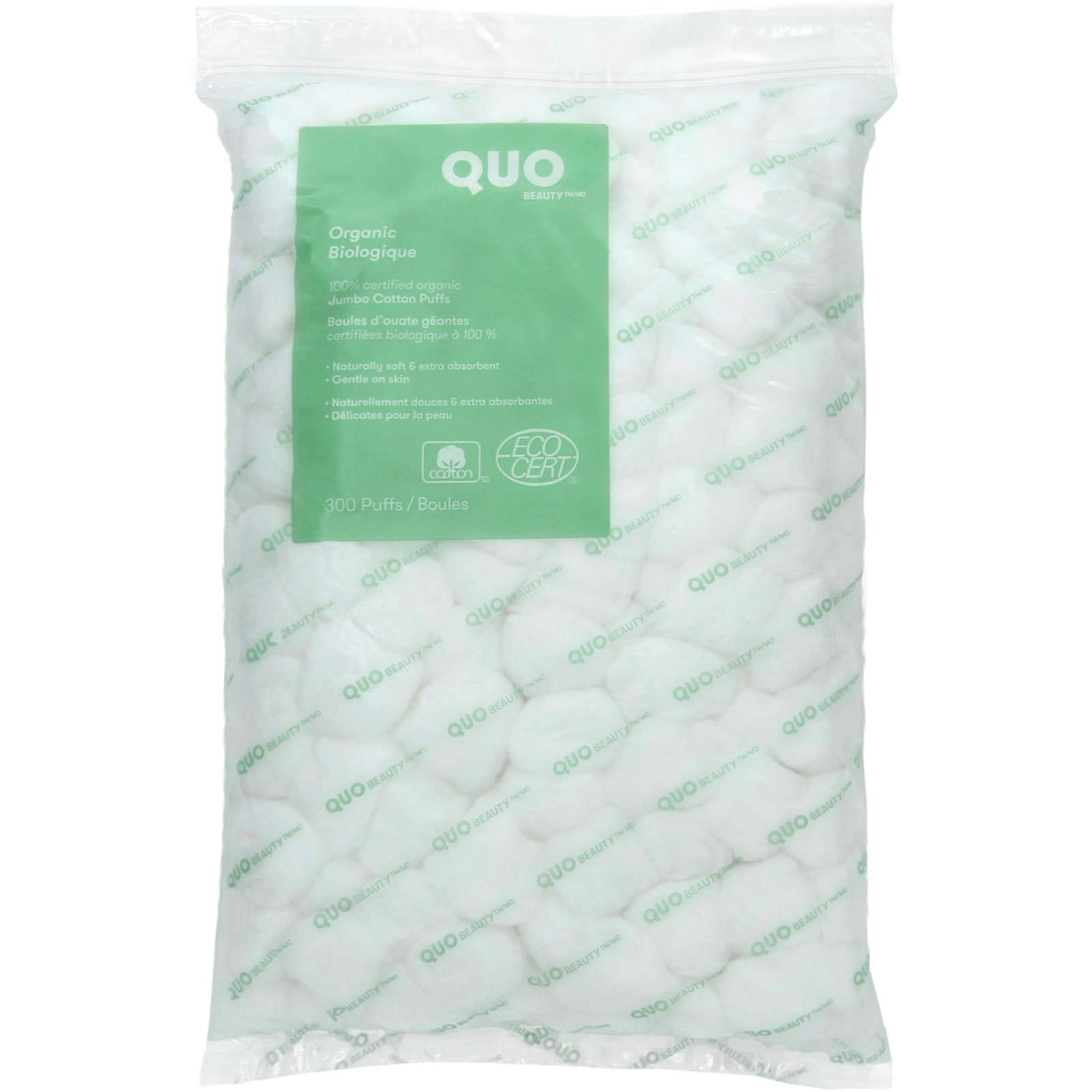 Certified Organic Jumbo Cotton Puffs for Makeup, Cleansing, and Baby Care - Soft & Gentle
