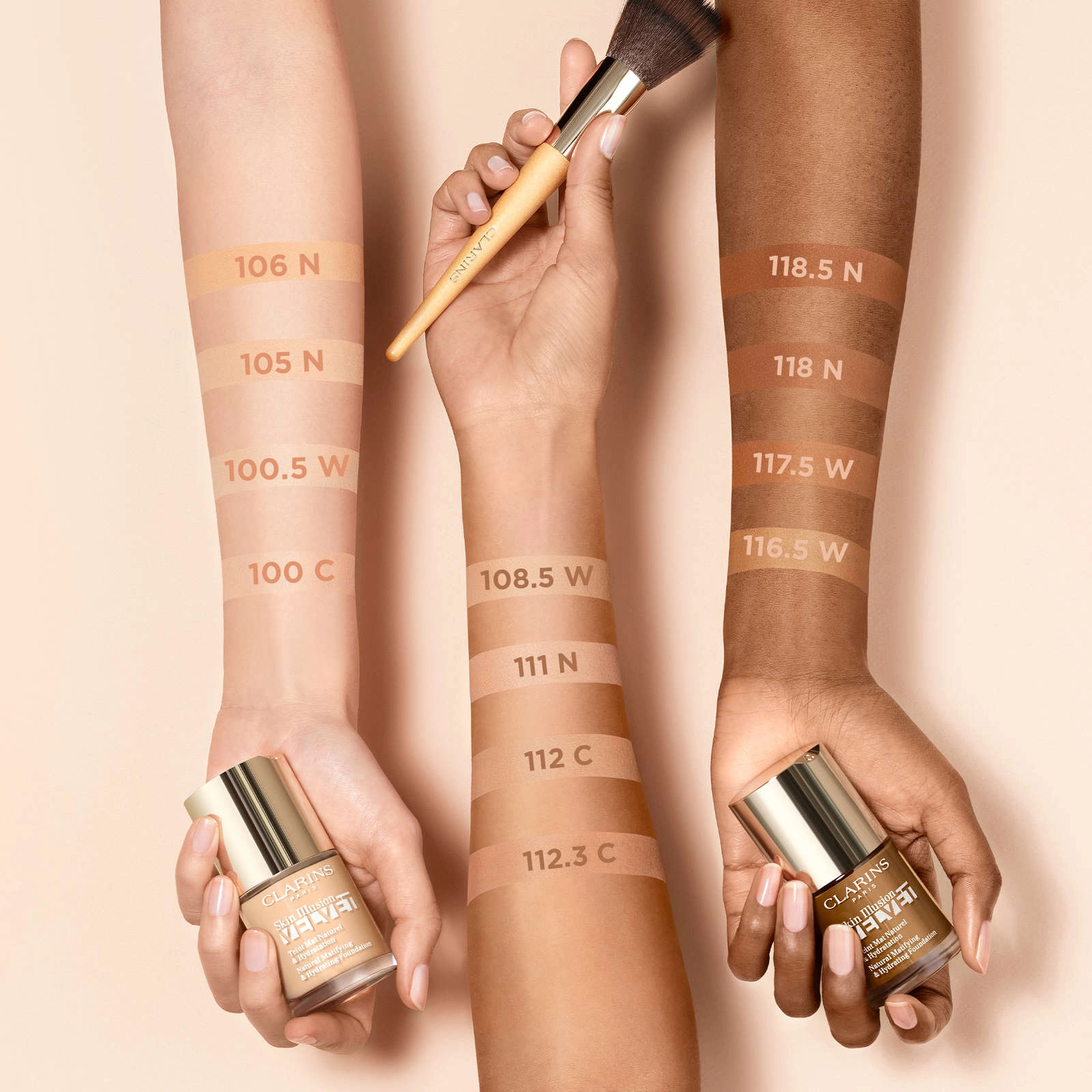 Clarins Skin Illusion Velvet Foundation 100.3N for Bare Skin Effect, Mattifying, Natural Glow - Image 3