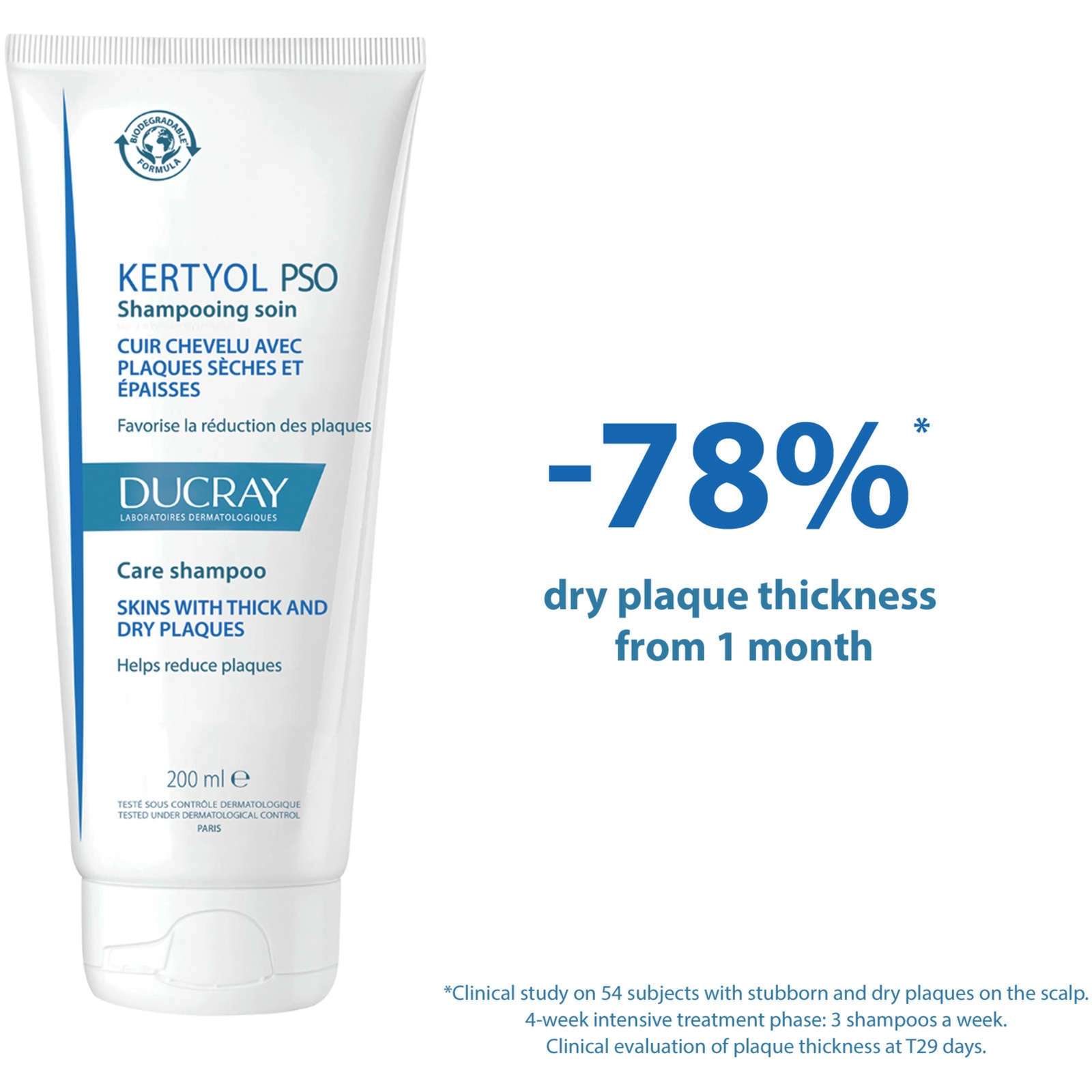 Ducray Kertyol PSO Shampoo for Dry Dandruff, Itch Relief, Salicylic Acid, 200ml - Image 4