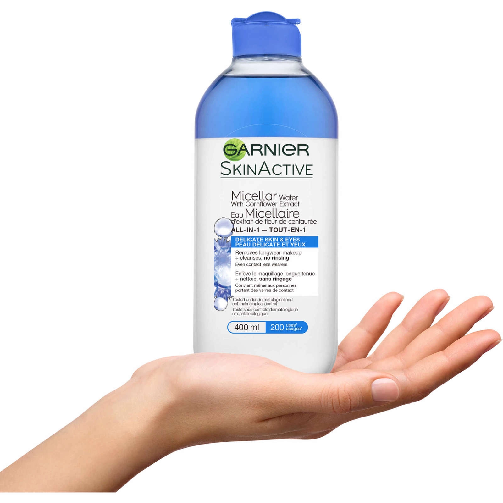 Garnier Skinactive Micellar Water for Delicate Skin & Eyes, Waterproof Makeup Remover, 400ml - Image 2