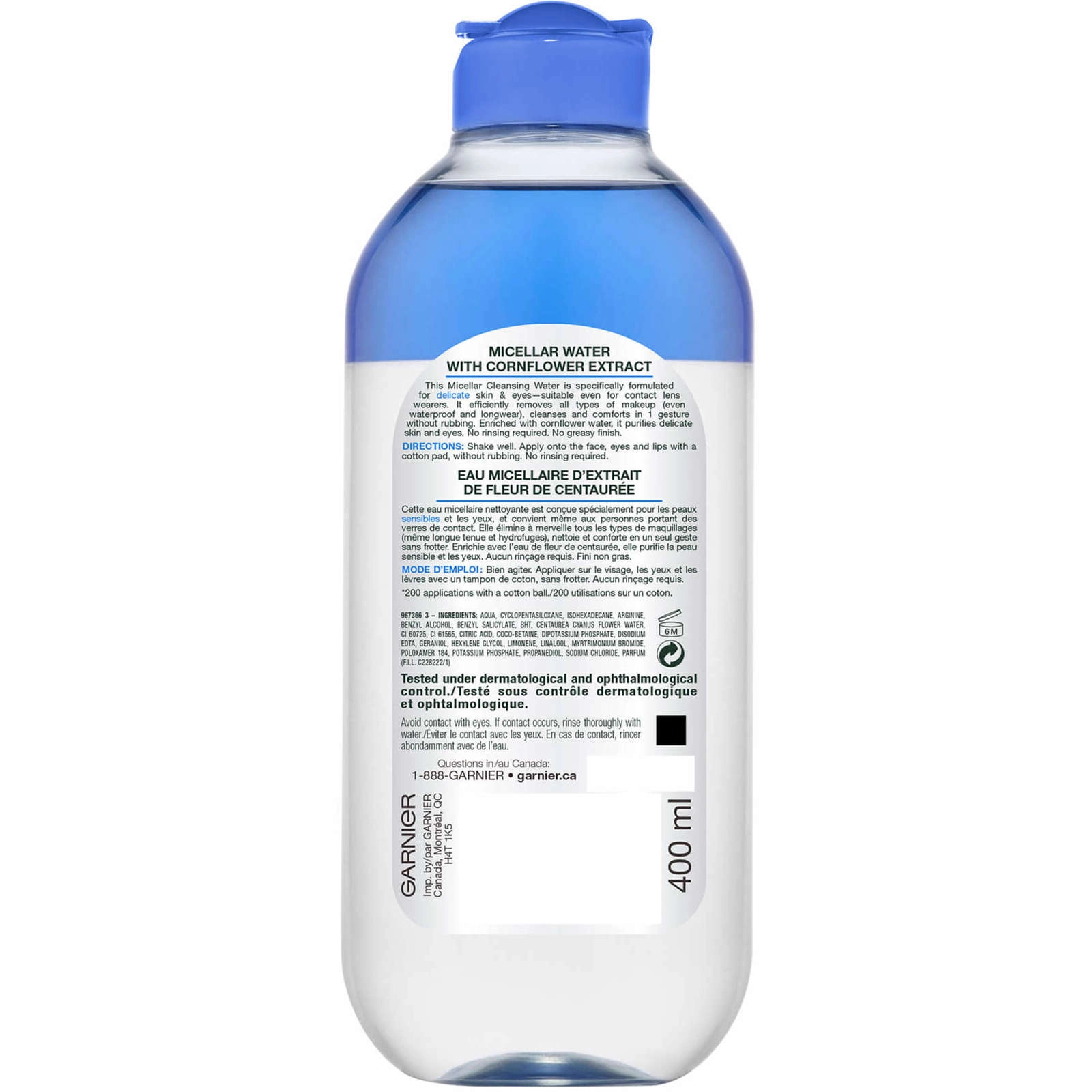 Garnier Skinactive Micellar Water for Delicate Skin & Eyes, Waterproof Makeup Remover, 400ml - Image 3
