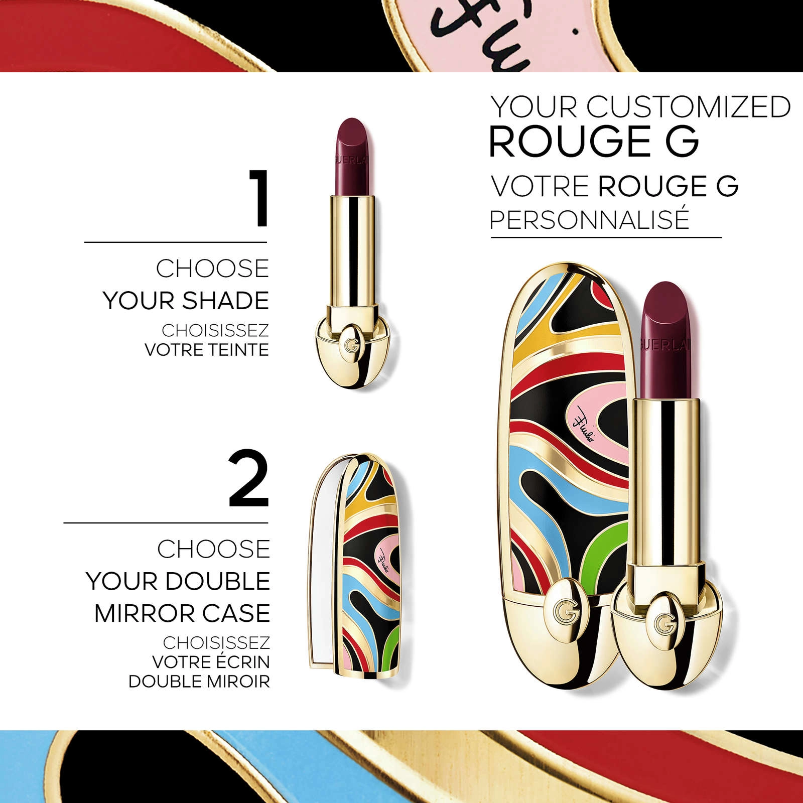 Guerlain Rouge G Ultra-Care Satin Lipstick Refill 829 LE FUCHSIA PROFOND - 89% Skincare Formula - Image 2