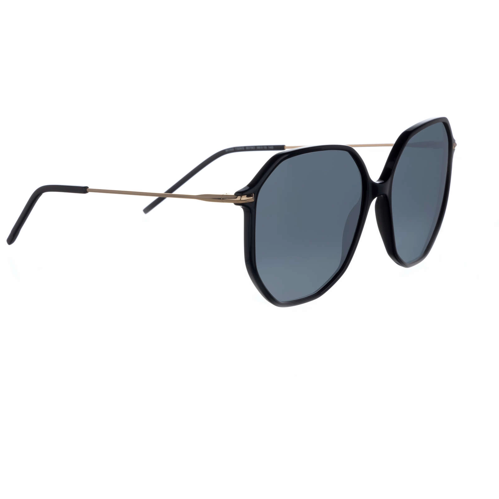 Hugo Boss Oversize Acetate Sunglasses 1329/S - Black Rectangular Frame with Gray Gradient Lenses - Image 2