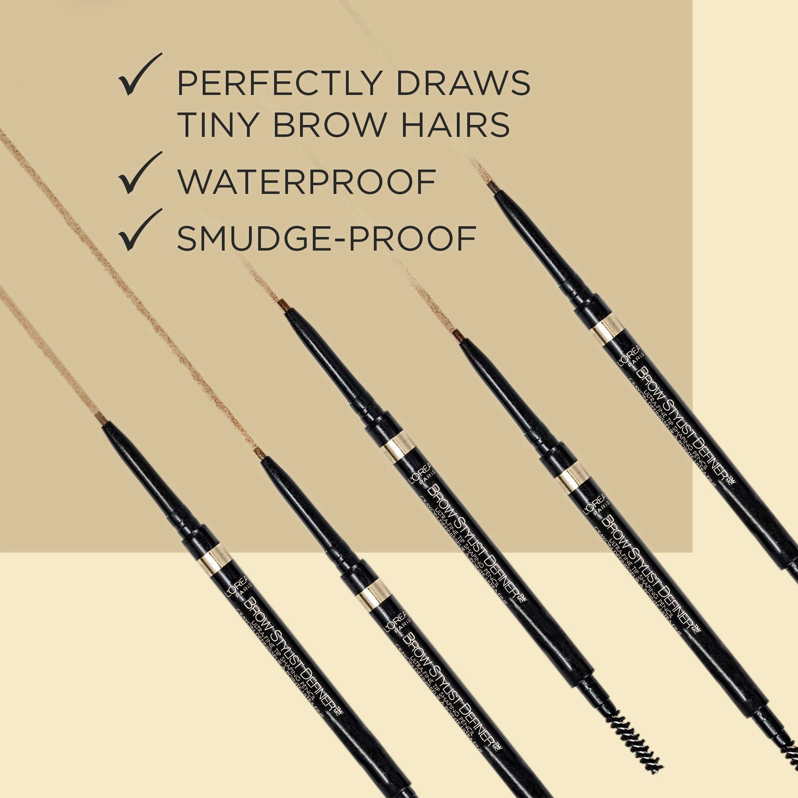 L'Oréal Paris Brow Stylist Definer Waterproof Eyebrow Pencil in Dark Blonde - Ultra-Fine Tip - Image 2