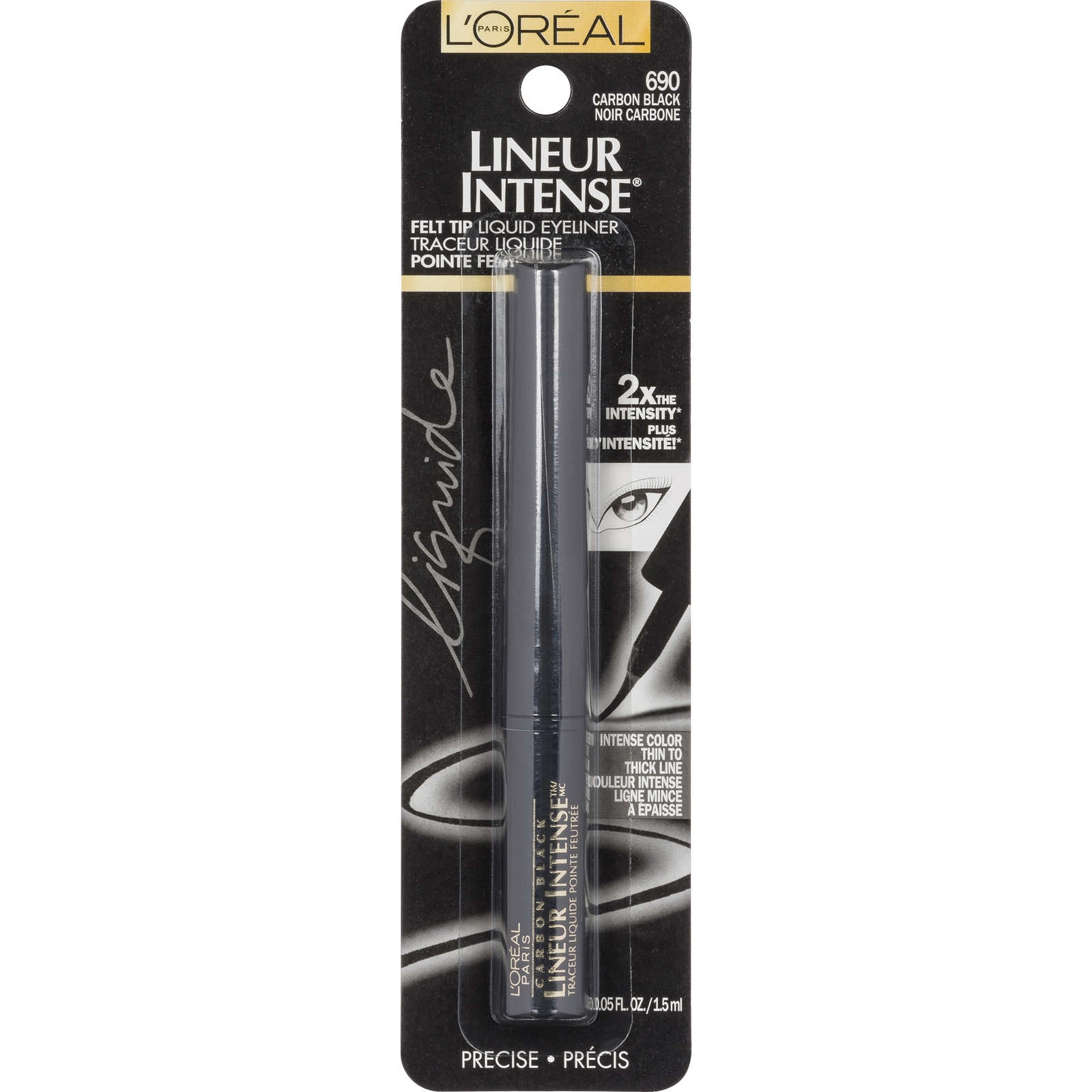 L'Oréal Paris Lineur Intense Felt Tip Eyeliner - Black Mica for Precise Lines and Bold Looks - Image 2