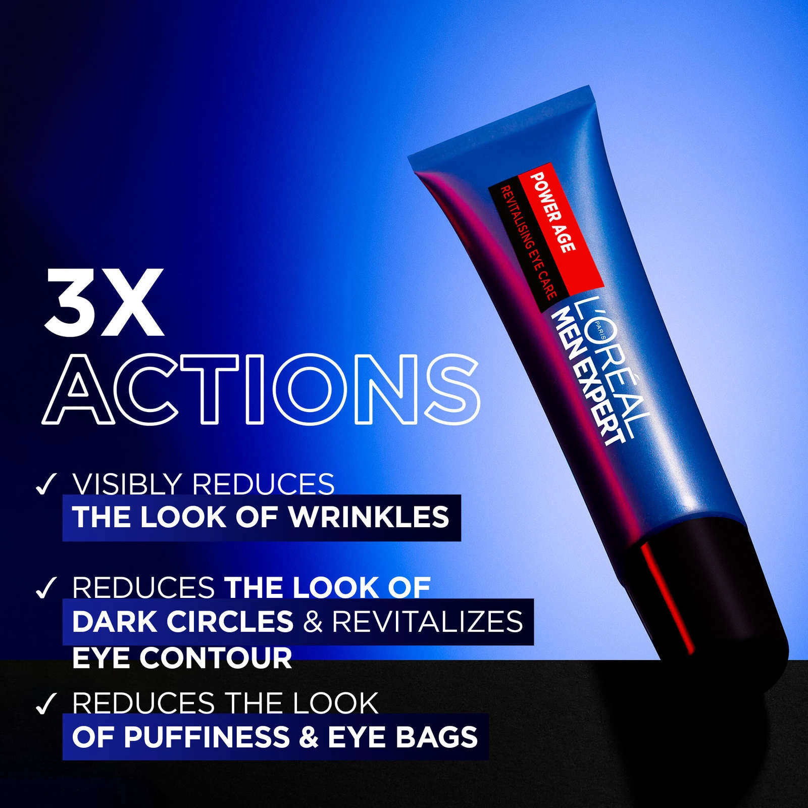 L'Oréal Paris Men Expert Power Age Eye Care with Hyaluronic Acid for Dark Circles & Wrinkles - Image 2