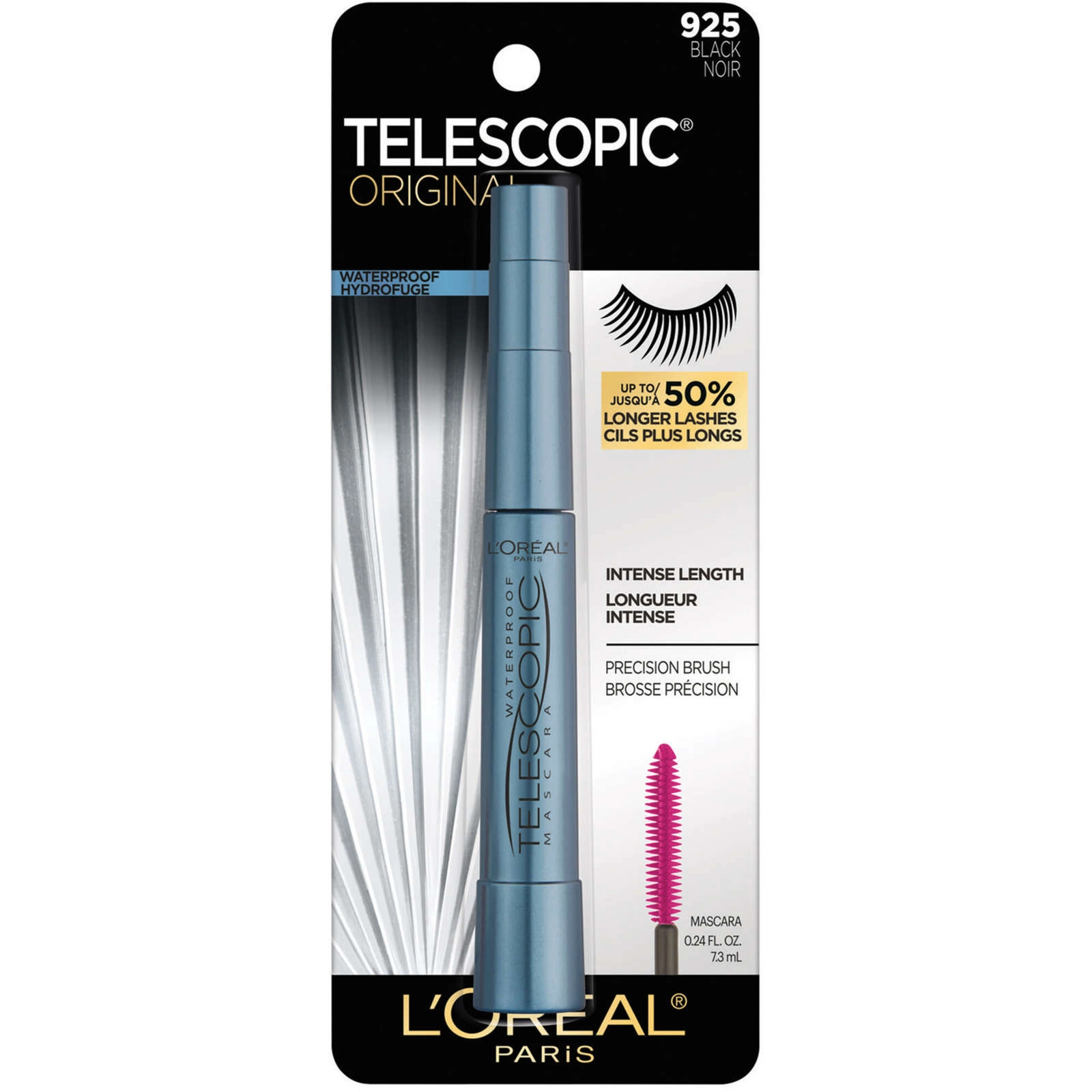 L'Oréal Paris Telescopic Waterproof Mascara Noir - Lengthens Lashes Up to 60% with Precision Brush - Image 2