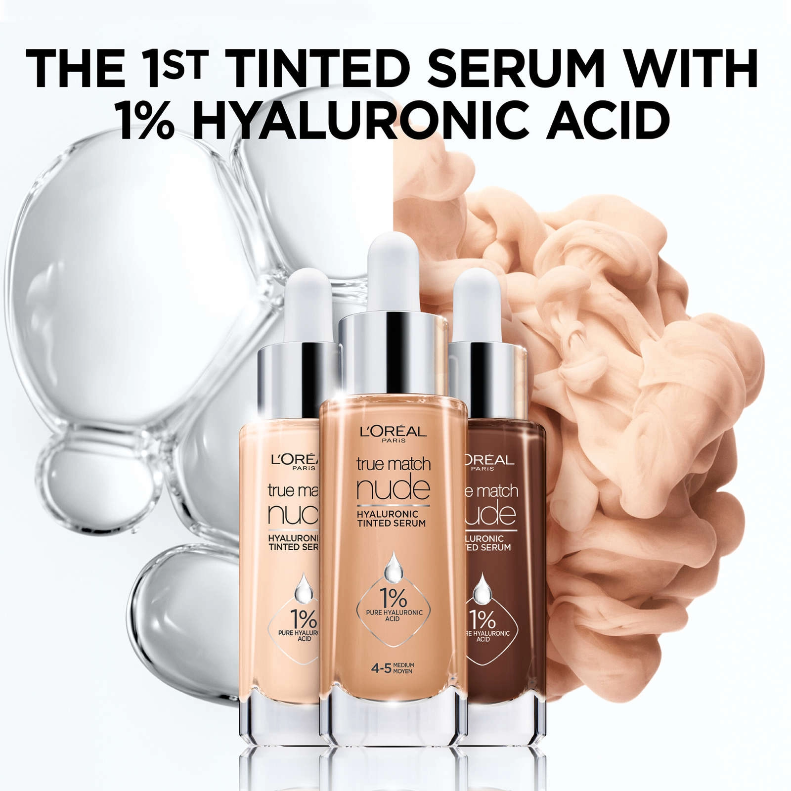 L'Oreal Paris True Match Nude Hyaluronic Tinted Serum Rich Deep - Plumping, Hydrating, Lightweight Coverage - Image 4