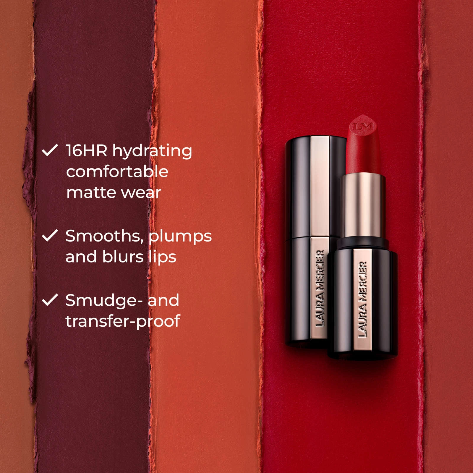 Laura Mercier Caviar Smoothing Matte Lipstick 136 Chantilly Lace - 16HR Hydration, Transfer-Proof - Image 5