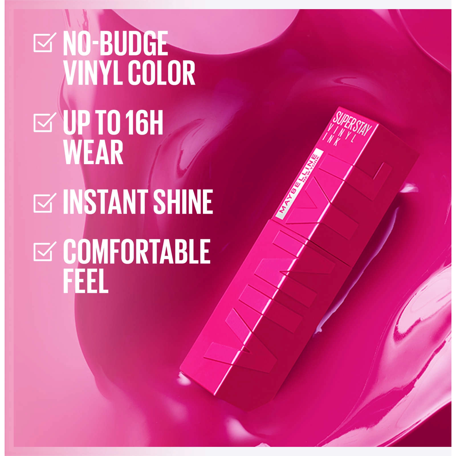 Maybelline Super Stay Vinyl Ink Liquid Lipcolor - Royal, 16HR Longwear, Transfer Resistant, Shine Finish - Image 3