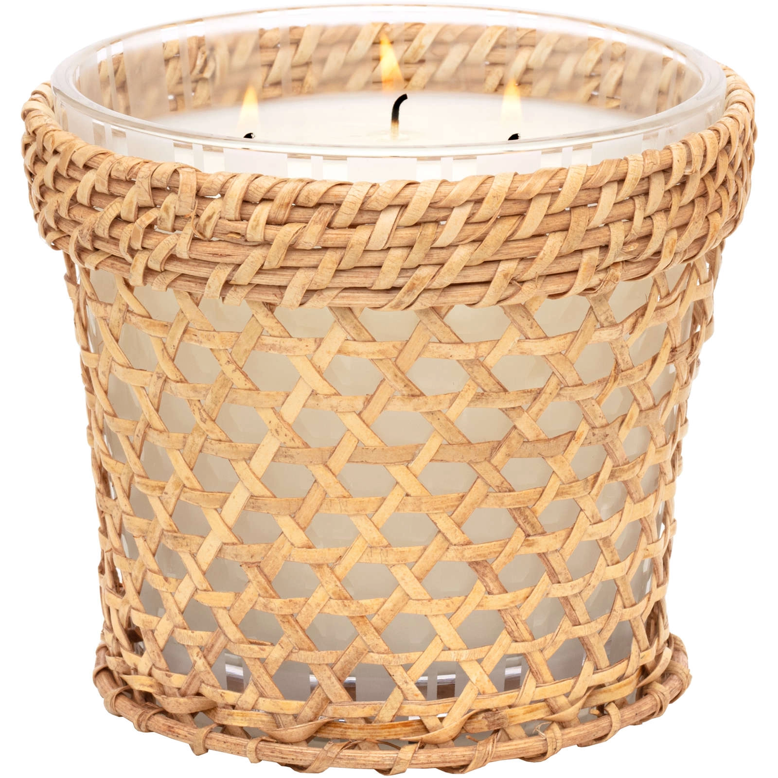 NEST New York Rattan Bamboo 3-Wick Candle with Handcrafted Sleeve - Luxurious Floral & Citrus Aroma - Image 2