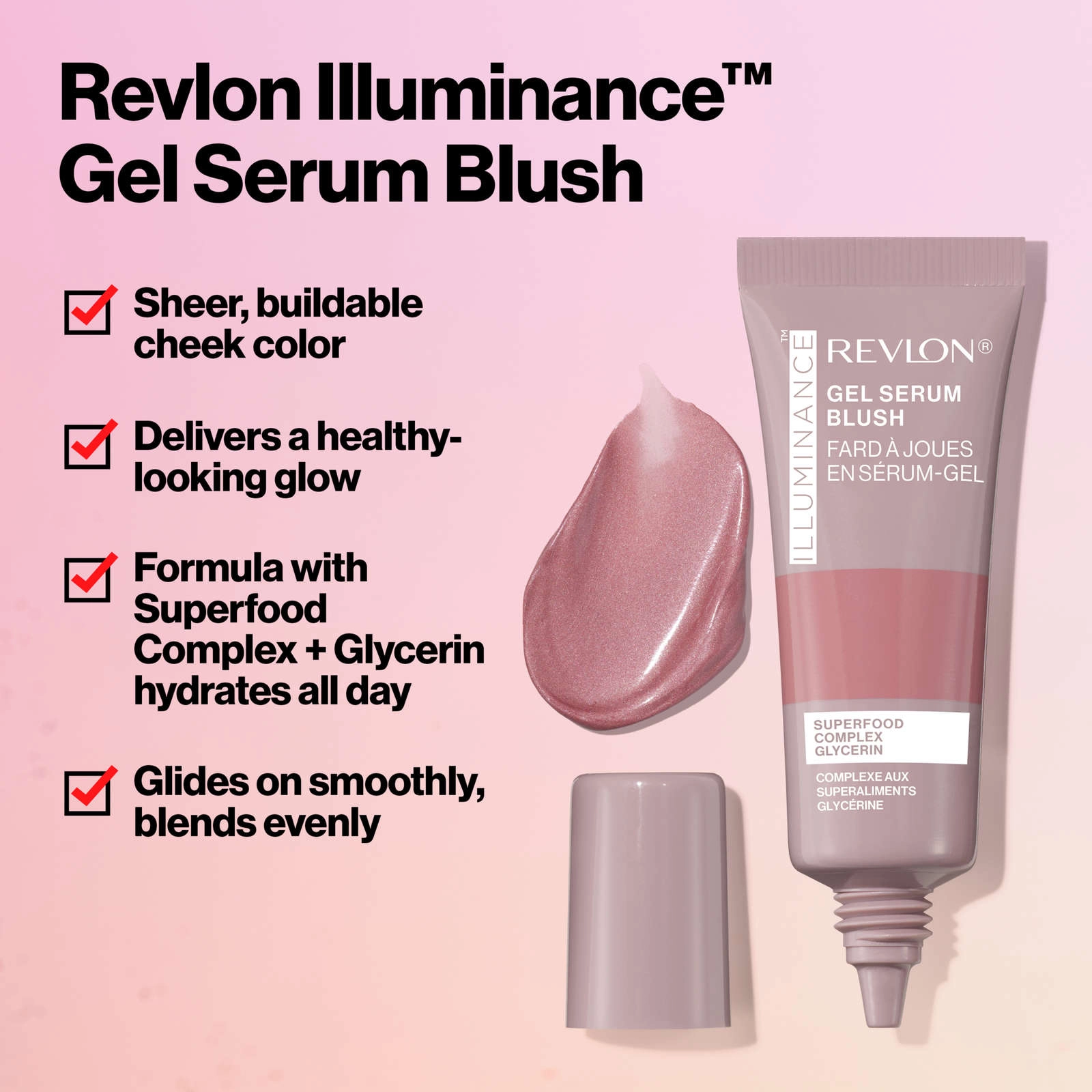 Revlon Illuminance Gel Serum Blush 120 Striking Rose - Lightweight, Hydrating, Dewy Finish - Image 4