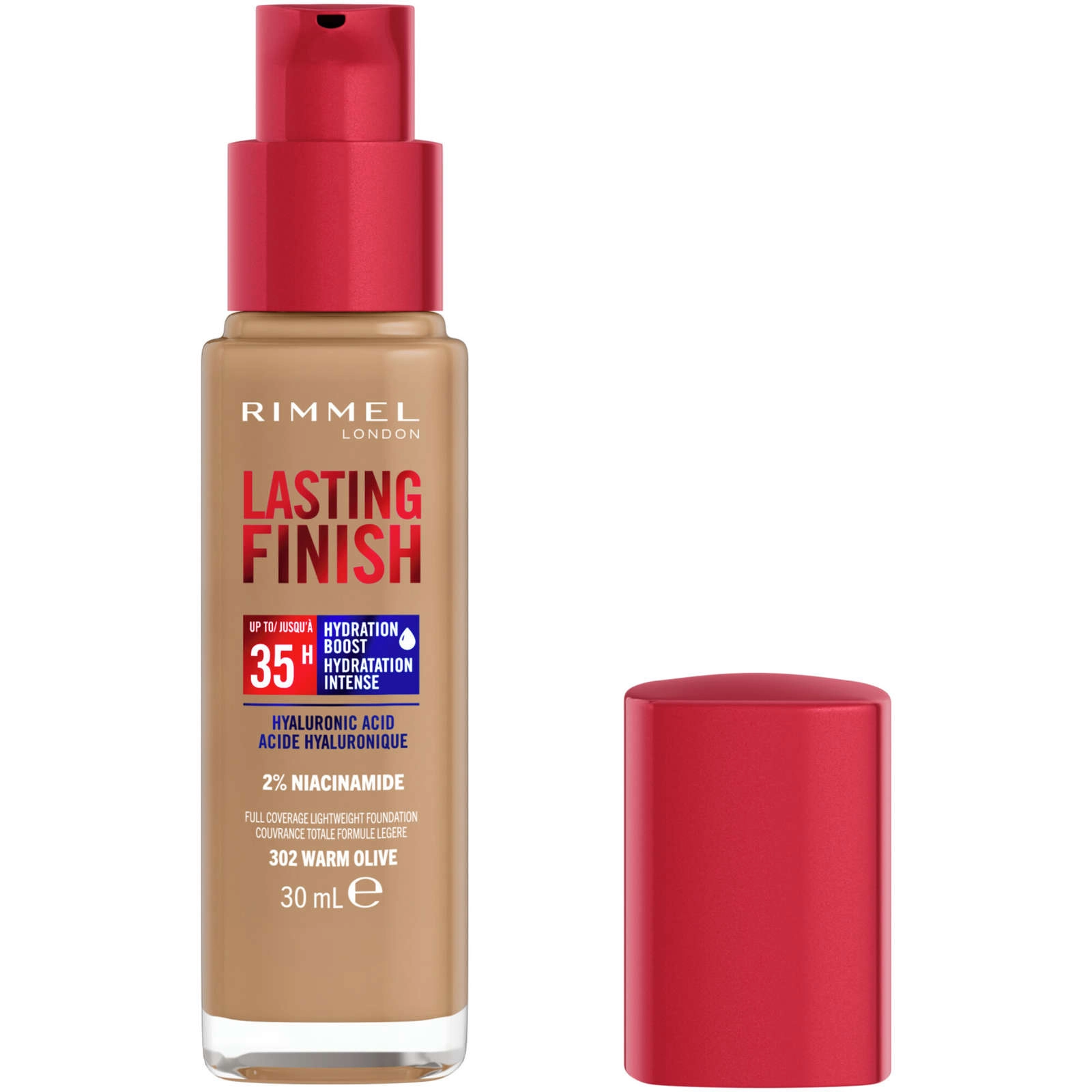Rimmel London Lasting Finish 35 Hour Foundation IVORY - 100, Full Coverage, Hydrating Vegan Formula - Image 2