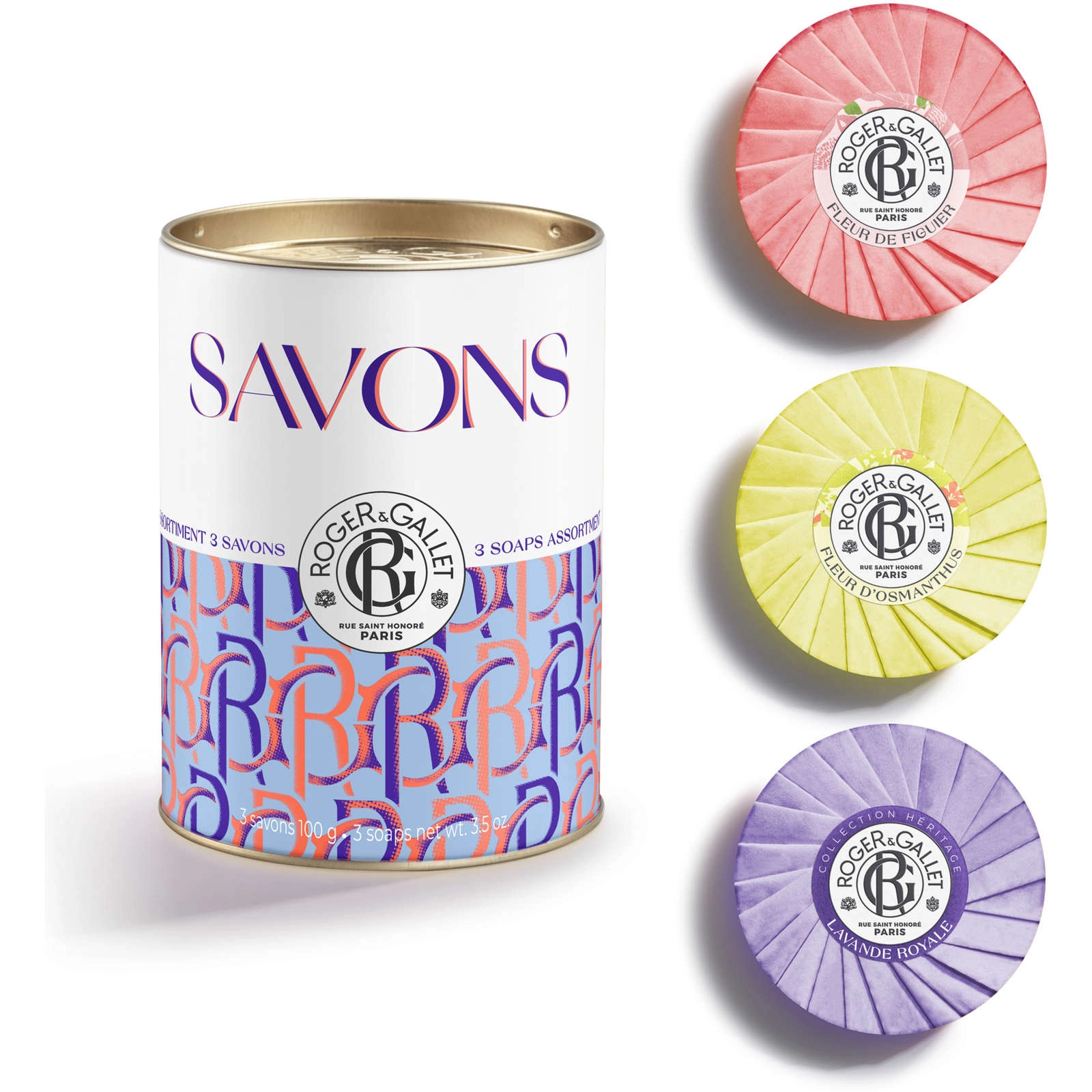 Roger & Gallet Flower Power Soap Trio - 3 x 100g Natural Wellbeing Soaps - Fig, Osmanthus, Lavender - Image 2