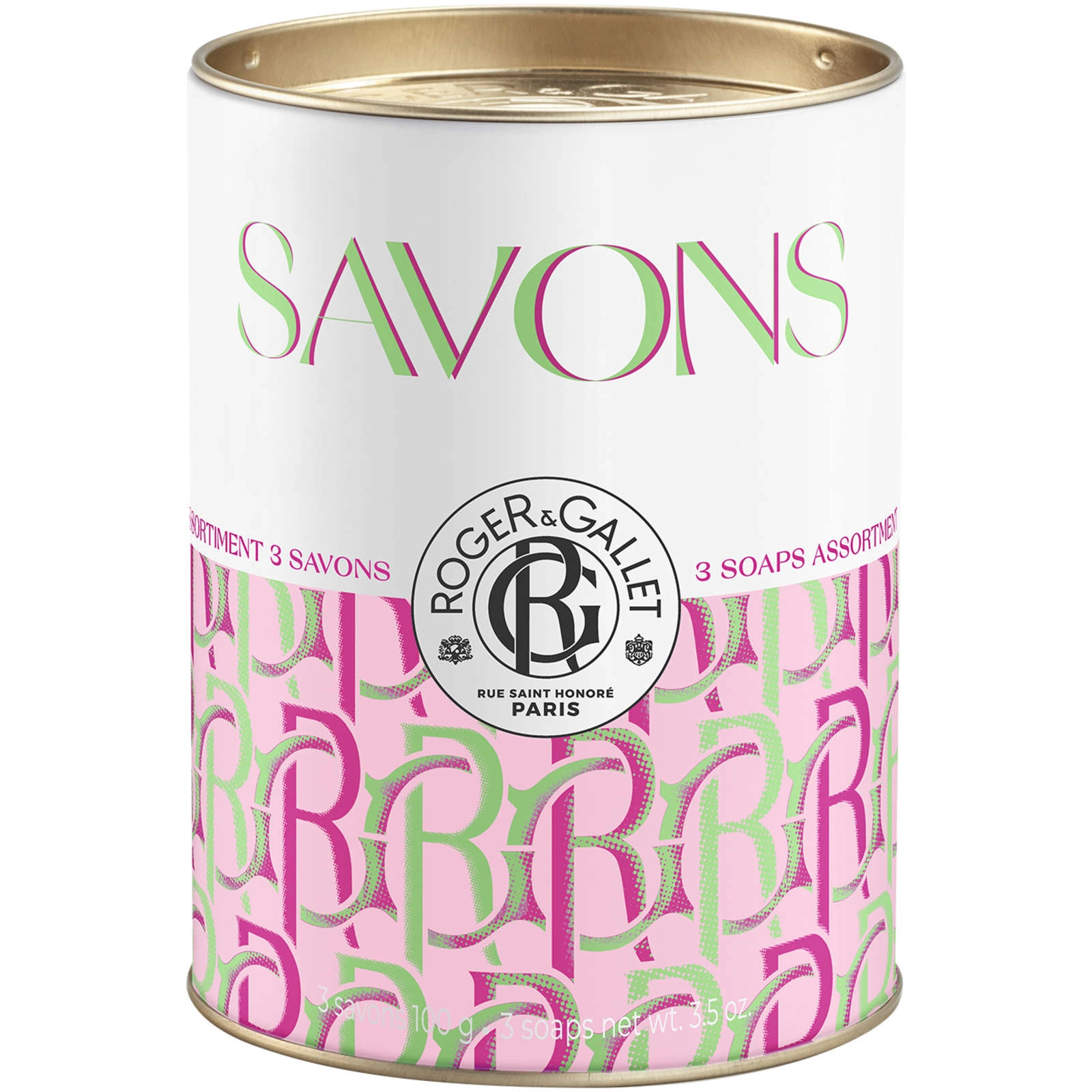 Roger & Gallet Pink Love Wellbeing Soap Trio - 3 Natural Soaps with Rose, Feuille de Thé, and Rose Thé