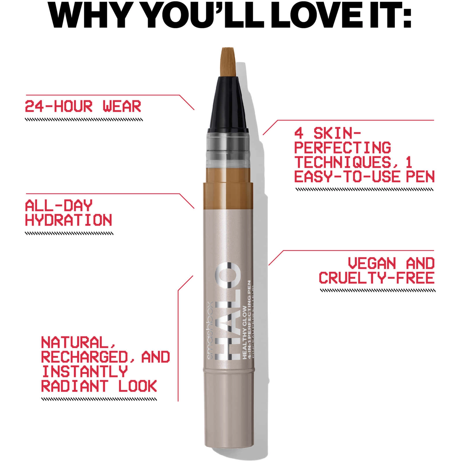 Smashbox Halo Healthy Glow 4-in-1 Perfecting Pen T20-N - Level-Two Tan, Hydrating, Radiant Finish - Image 6